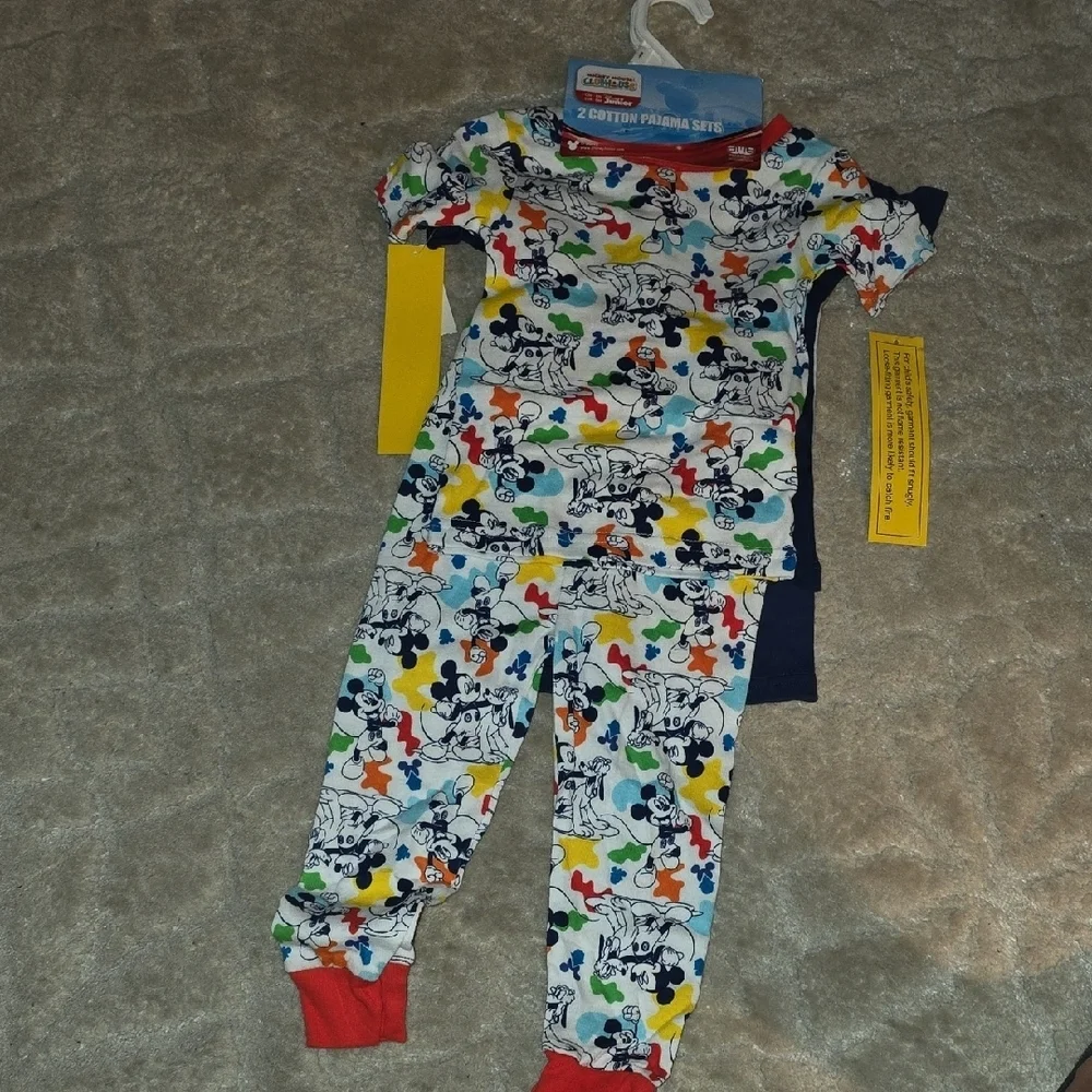 (J27) Disney Mickey Mouse Kids Pajamas - Gray and Multicolor